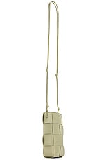 Bottega Veneta Phone Pouch in Travertine & Gold, view 4, click to view large image.