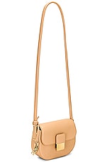 Bottega Veneta Mini Desiree Crossbody Bag in Almond & Muse Brass, view 3, click to view large image.