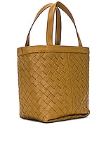 Bottega Veneta Small Flip Flap Tote Bag in Acorn & Muse Brass, view 4, click to view large image.