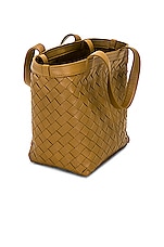 Bottega Veneta Small Flip Flap Tote Bag in Acorn & Muse Brass, view 5, click to view large image.