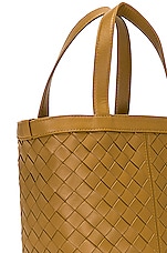 Bottega Veneta Small Flip Flap Tote Bag in Acorn & Muse Brass, view 7, click to view large image.