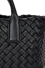 Bottega Veneta Mini Cabat Tote Bag in Black & Gold, view 8, click to view large image.