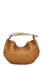 Bottega Veneta Sardine Top Handle Bag in Acorn & Muse Brass, view 3, click to view large image.