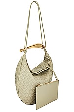 Bottega Veneta Medium Sardine Top Handle Bag in Travertine & Muse Brass, view 4, click to view large image.