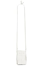 Bottega Veneta Mini Crossbody Bucket Bag in White & Gold, view 3, click to view large image.