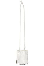 Bottega Veneta Mini Crossbody Bucket Bag in White & Gold, view 4, click to view large image.