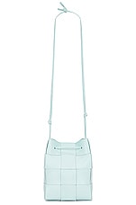 Bottega Veneta Small Crossbody Bucket Bag in Teal Washed & Gold, view 1, click to view large image.