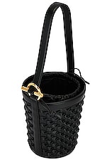 Bottega Veneta Small JJ Sliding Bucket Bag in Dark Green & Muse Brass, view 5, click to view large image.