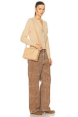 Bottega Veneta Small Loop Crossbody Bag in Almond & Gold, view 2, click to view large image.
