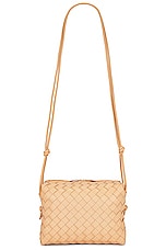 Bottega Veneta Small Loop Crossbody Bag in Almond & Gold, view 3, click to view large image.