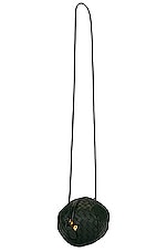 Bottega Veneta Mini Mava Crossbody Bag in Dark Green & Muse Brass, view 4, click to view large image.