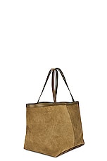 Bottega Veneta Large Flip Flap Tote Bag in Mud & Muse Brass, view 4, click to view large image.