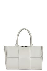 Bottega Veneta Small Arco Tote Bag in Agate Grey & Gold, view 1, click to view large image.