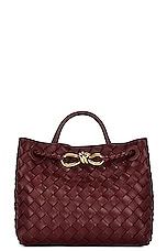 Bottega Veneta Small Andiamo Bag in Barolo & Muse Brass, view 3, click to view large image.