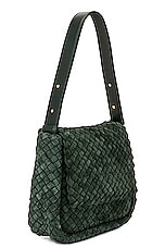 Bottega Veneta Small Cobble Shoulder Bag in Inkwell & Gold, view 5, click to view large image.