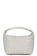 Bottega Veneta Mini Loop Bag in Agate Grey & Muse Brass, Grey. Size all.