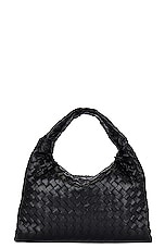 Bottega Veneta Small Hop Bag in Black & Muse Brass, view 1, click to view large image.