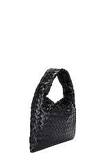 Bottega Veneta Small Hop Bag in Black & Muse Brass, view 4, click to view large image.