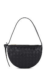 Bottega Veneta Mini Sunrise Bag in Black & Gold, view 1, click to view large image.
