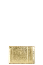 Bottega Veneta Cassette Card Holder in Gold, view 2, click to view large image.