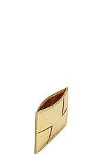 Bottega Veneta Cassette Card Holder in Gold, view 4, click to view large image.
