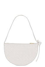 Bottega Veneta Mini Sunrise Bag in White & Gold, view 3, click to view large image.