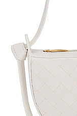Bottega Veneta Small Intrecciato Shoulder Bag in White & Gold, view 7, click to view large image.
