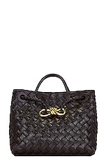 Bottega Veneta® Women's Long Clutch Andiamo With Handle in Fondant