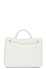 Bottega Veneta Small Andiamo Bag in White & Brass, view 4, click to view large image.