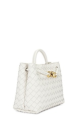 Bottega Veneta Small Andiamo Bag in White & Brass, view 5, click to view large image.