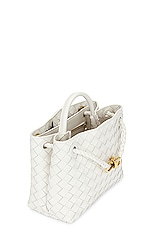 Bottega Veneta Small Andiamo Bag in White & Brass, view 6, click to view large image.