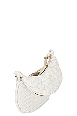 Bottega Veneta Small Gemelli Intrecciato Shoulder Bag in White & Brass, view 5, click to view large image.