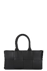 Bottega Veneta Mini East West Arco Tote Bag in Black & Gold, view 4, click to view large image.