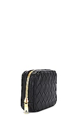 Bottega Veneta Teen Zip Pouch in Black & Gold, view 3, click to view large image.