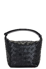 Bottega Veneta Candy Wallace Handbag in Black & Gold, view 1, click to view large image.