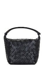 Bottega Veneta Candy Wallace Handbag in Black & Gold, view 2, click to view large image.