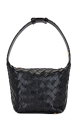 Bottega Veneta Candy Wallace Handbag in Black & Gold, view 5, click to view large image.