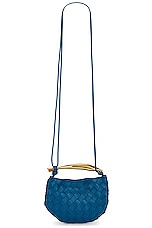 Bottega Veneta Mini Sardine Bag in Deep Pacific & Brass, view 1, click to view large image.