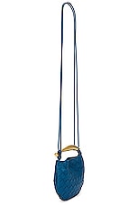 Bottega Veneta Mini Sardine Bag in Deep Pacific & Brass, view 4, click to view large image.