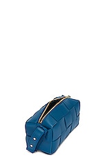 Bottega Veneta Small Brick Cassette Bag in Deep Pacific & Gold, view 5, click to view large image.