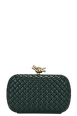 Bottega Veneta Knot With Chain Bag in Emerald Green & Brass, view 3, click to view large image.