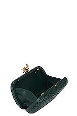 Bottega Veneta Minaudiere With Strap in Emerald Green & Brass, view 5, click to view large image.
