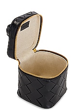 Bottega Veneta North South Vanity Case Bag in Black & Gold, view 4, click to view large image.