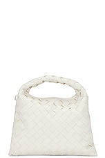 Bottega Veneta Mini Hop Hobo Bag in White & Brass, view 3, click to view large image.