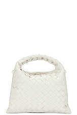 Bottega Veneta Mini Hop Hobo Bag in White & Brass, view 4, click to view large image.