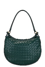 Bottega Veneta Medium Gemelli Intrecciato Shoulder Bag in Emerald Green, view 3, click to view large image.