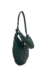 Bottega Veneta Medium Gemelli Intrecciato Shoulder Bag in Emerald Green, view 4, click to view large image.