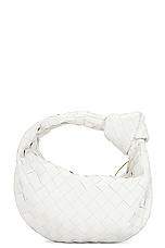Bottega Veneta Mini Jodie Heart Bag in White, view 3, click to view large image.