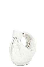 Bottega Veneta Mini Jodie Heart Bag in White, view 4, click to view large image.