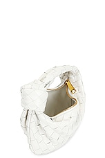 Bottega Veneta Mini Jodie Heart Bag in White, view 5, click to view large image.